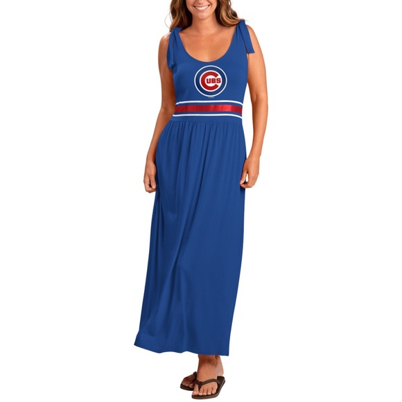 NWT Chicago Cubs G-III 4Her by Carl Bank Royal Game Over Maxi Dress - Picture 2 of 9